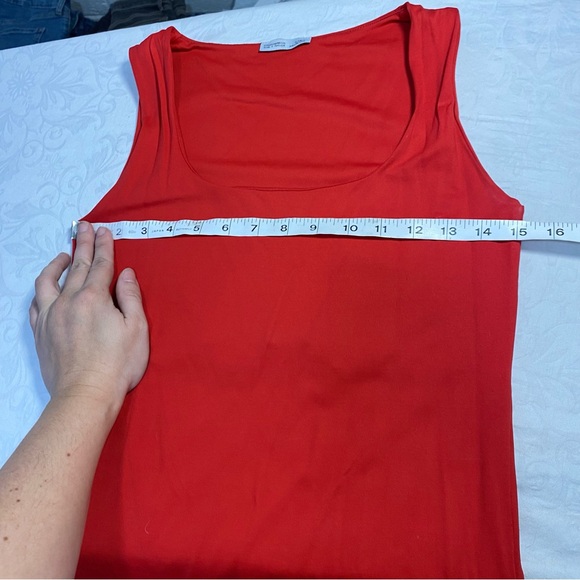 Zara Square Neck Lined Tank Solid Basics Medium Bright Firetruck Red Stretchy M - Picture 3 of 8